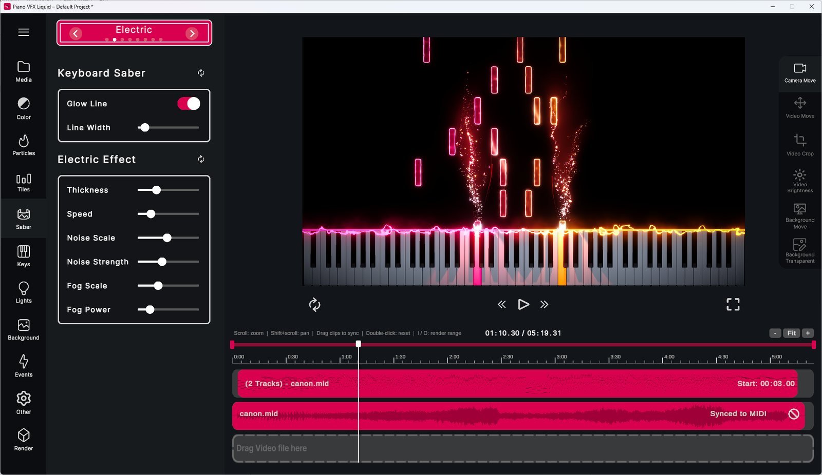 The saber style selector
